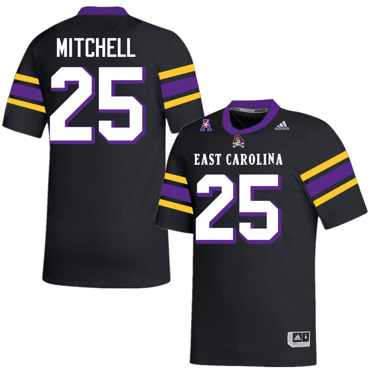 East Carolina Pirates #25 Keaton Mitchell College Football Jerseys,Uniforms-Alternate Black